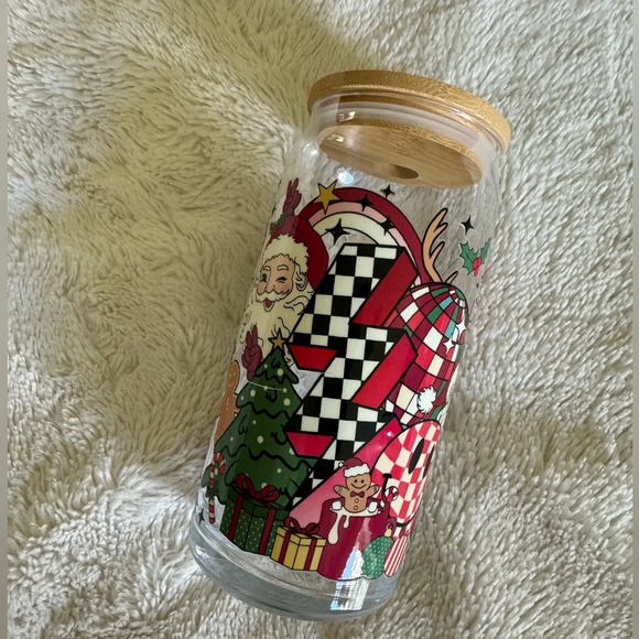 Retro Christmas 20oz Glass Can Cup - Picture 3 of 5